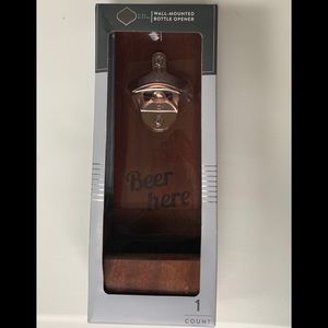 Man Cave Wall-Mounted Bottle Opener “Beer here”
